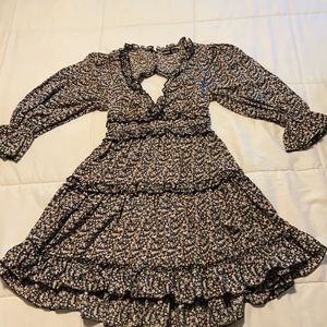 Only Worn Once SHEIN Flounce Sleeve Frill Trim Ditsy Floral Dress
